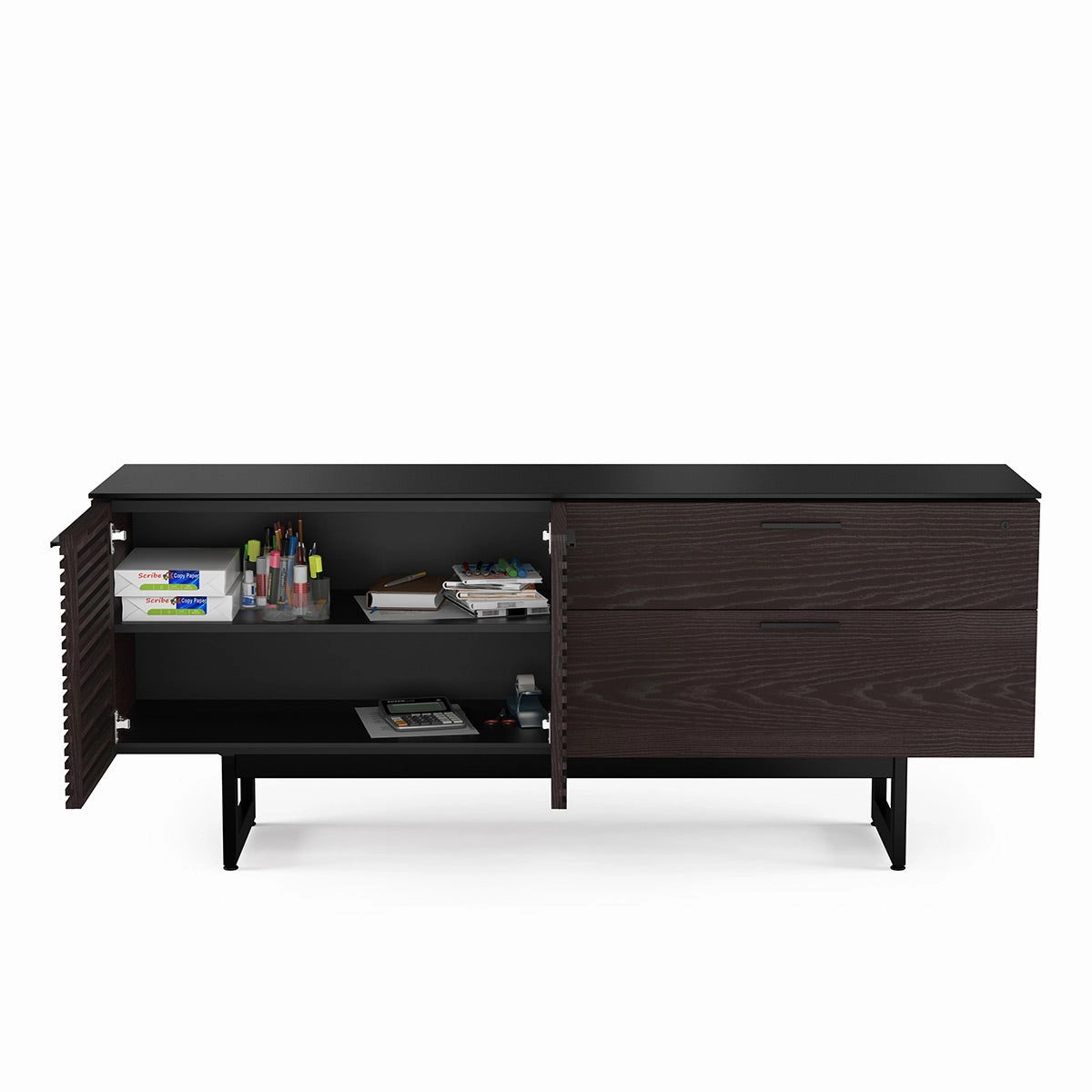 BDI Corridor 6529 Credenza Cabinet (Charcoal Stained Ash)