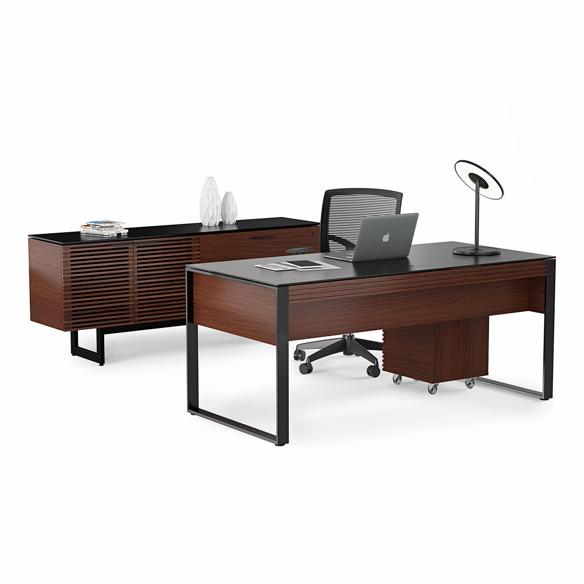 BDI Corridor 6529 Credenza Cabinet (Chocolate Stained Walnut)