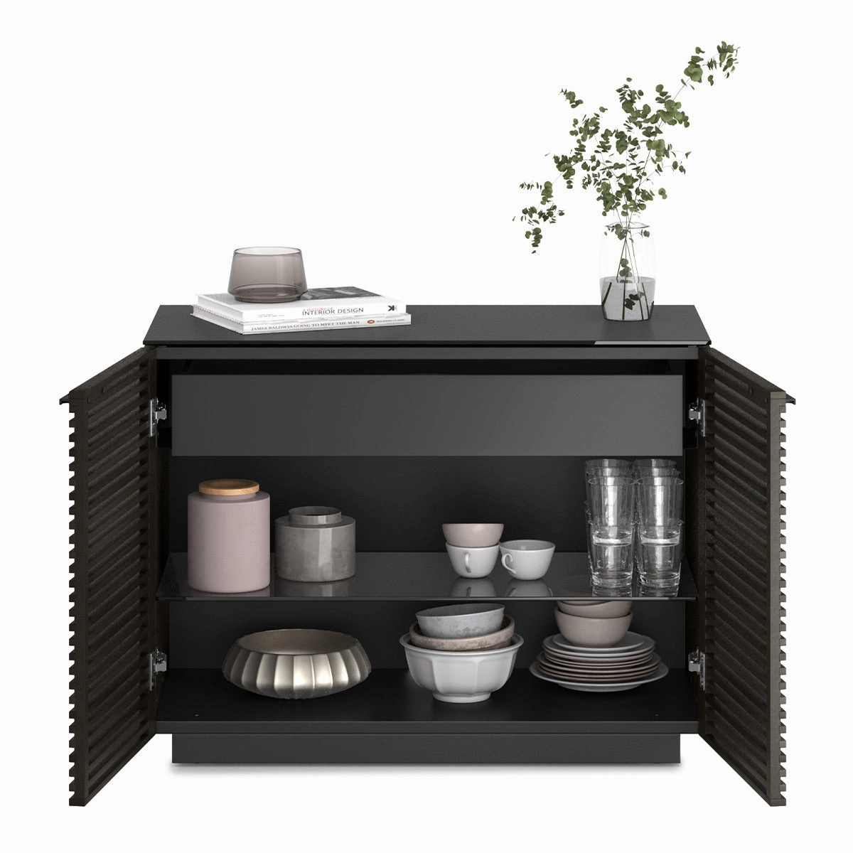 BDI Corridor 8108 2-Door Storage Cabinet (Charcoal Stained Ash)