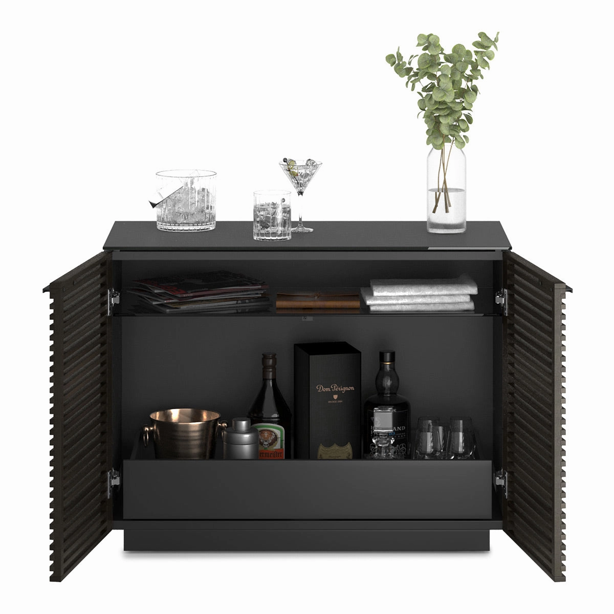 BDI Corridor 8108 2-Door Storage Cabinet (Charcoal Stained Ash)