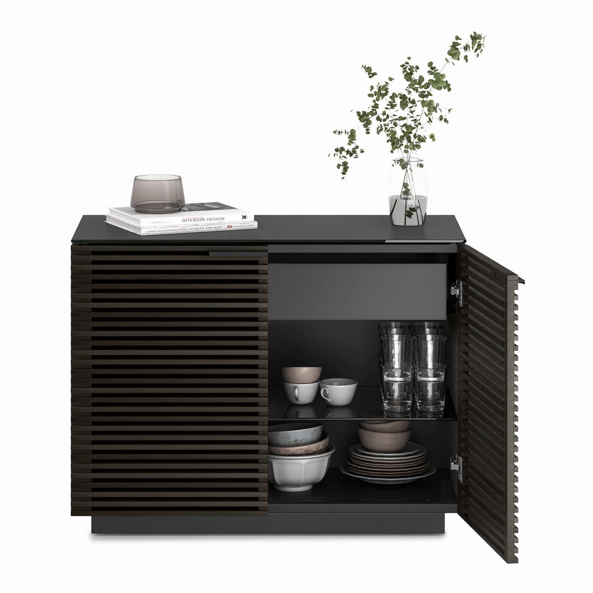 BDI Corridor 8108 2-Door Storage Cabinet (Charcoal Stained Ash)