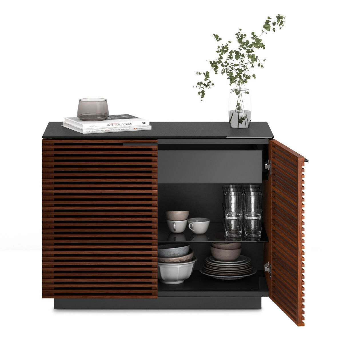 BDI Corridor 8108 2-Door Storage Cabinet (Chocolate Stained Walnut)