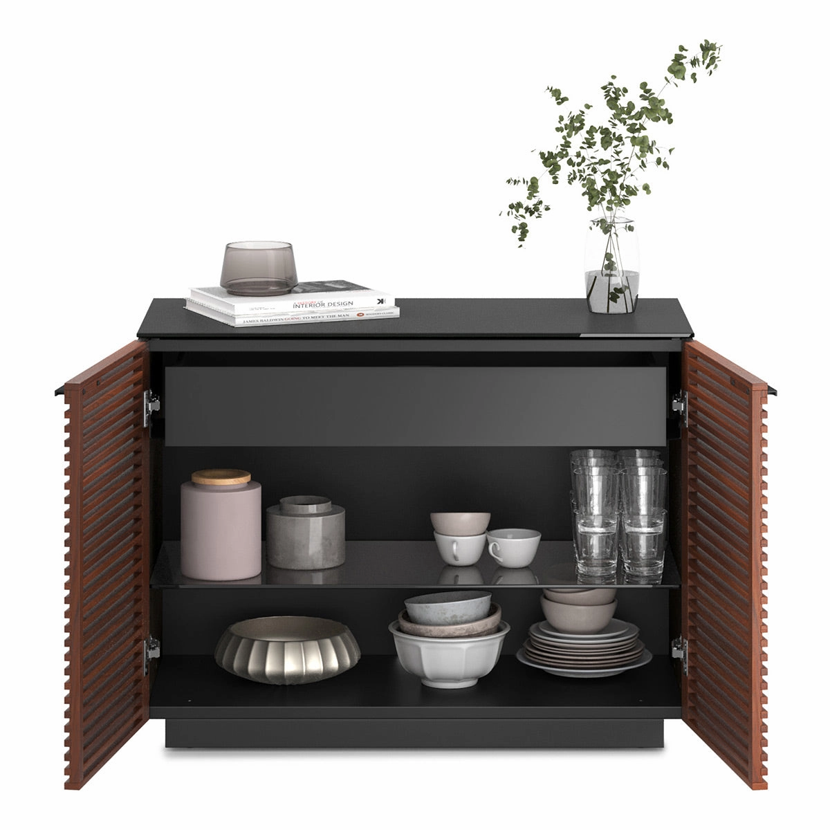 BDI Corridor 8108 2-Door Storage Cabinet (Chocolate Stained Walnut)