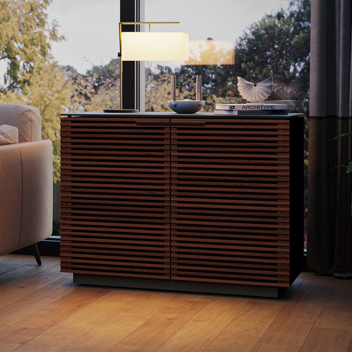 BDI Corridor 8108 2-Door Storage Cabinet (Chocolate Stained Walnut)