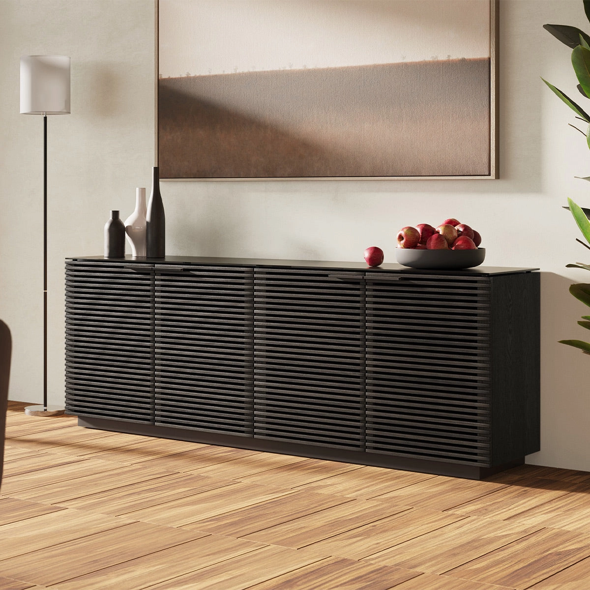 BDI Corridor 8109 4-Door Storage Credenza (Charcoal Stained Ash)