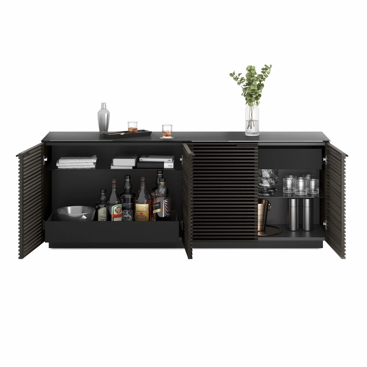BDI Corridor 8109 4-Door Storage Credenza (Charcoal Stained Ash)