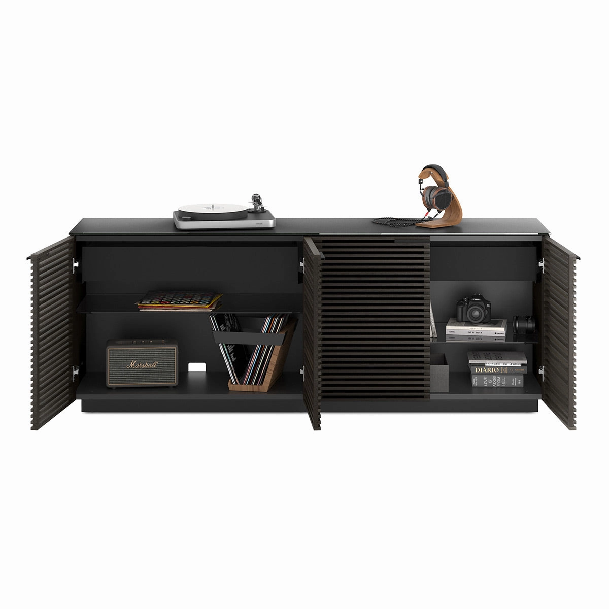 BDI Corridor 8109 4-Door Storage Credenza (Charcoal Stained Ash)
