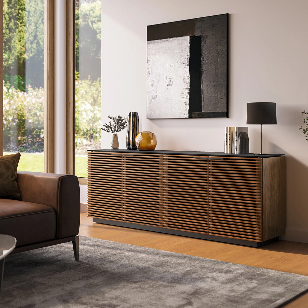 BDI Corridor 8109 4-Door Storage Credenza (Natural Walnut)