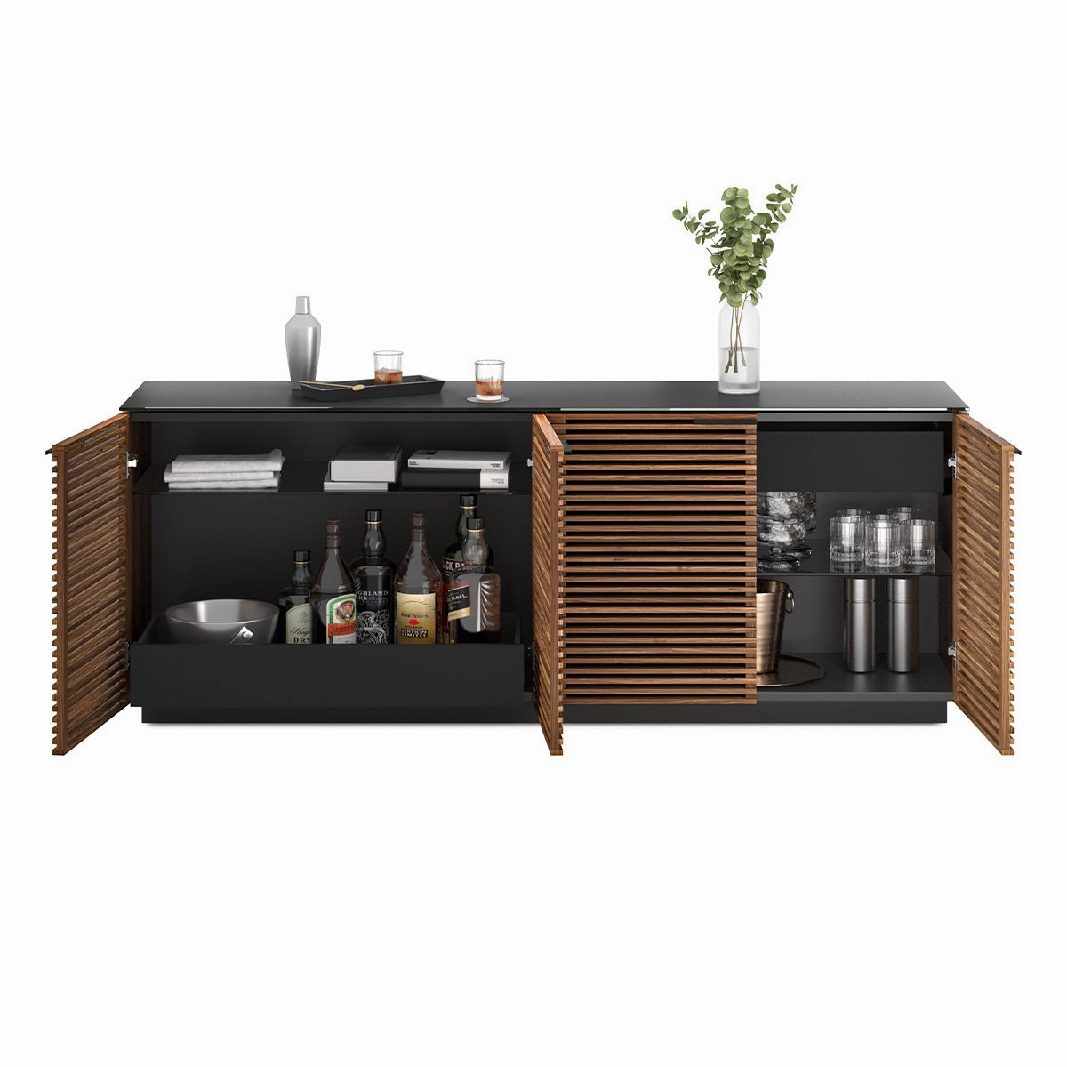 BDI Corridor 8109 4-Door Storage Credenza (Natural Walnut)