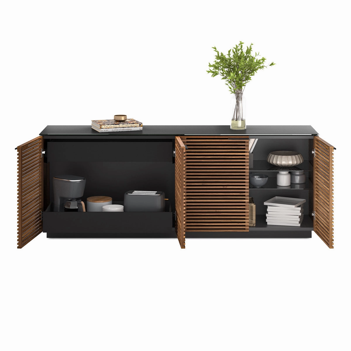 BDI Corridor 8109 4-Door Storage Credenza (Natural Walnut)