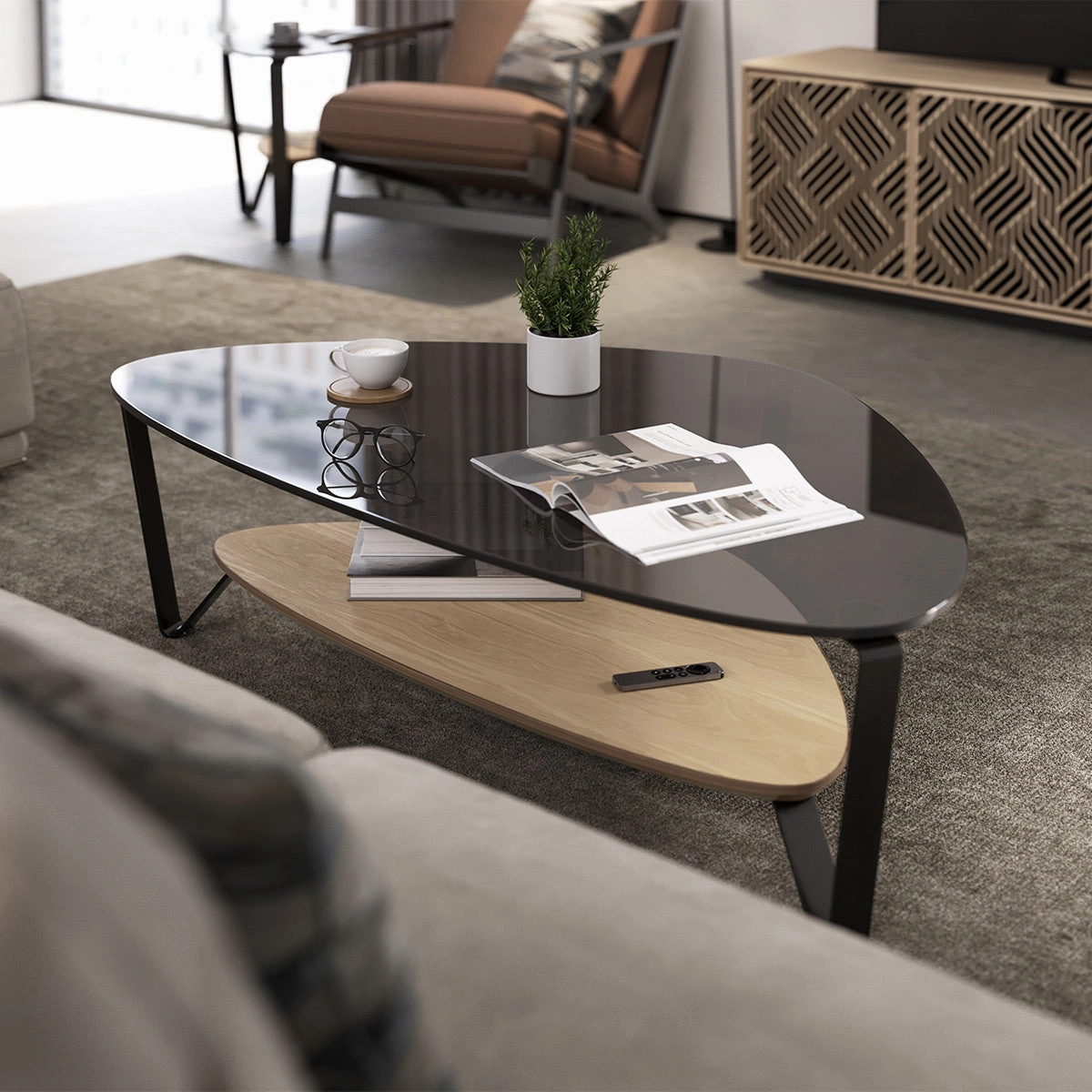 BDI Dino 1363 Large Coffee Table (Washed Oak)