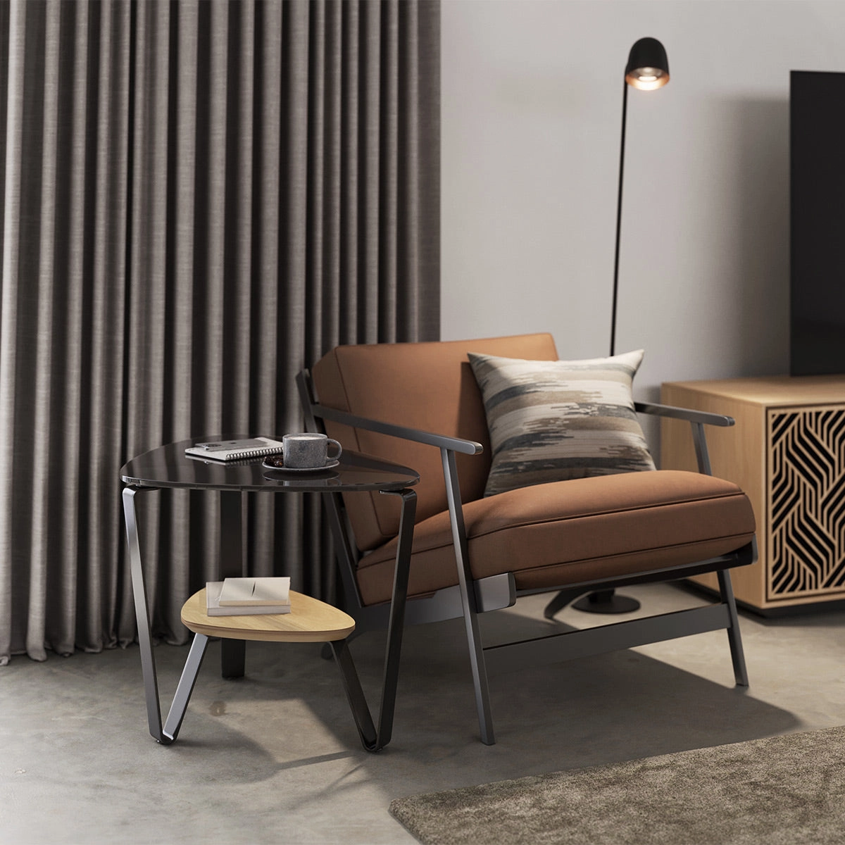 BDI Dino 1367 End Table (Washed Oak)