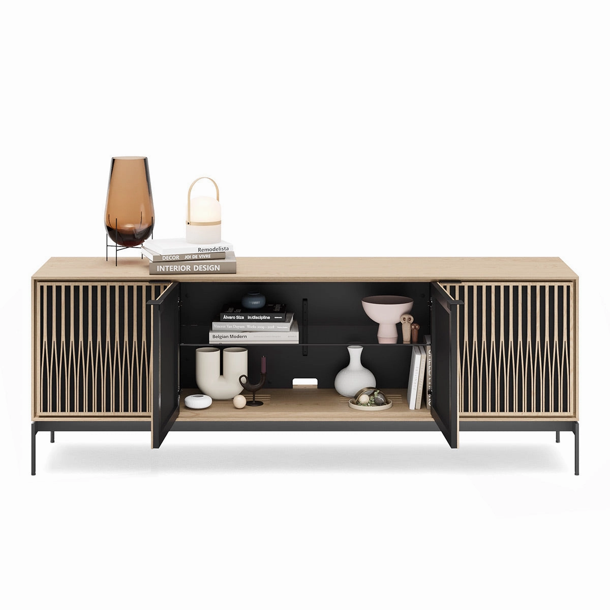 BDI Elements 8709 Tune Media Cabinet with Console Base (Washed Oak)