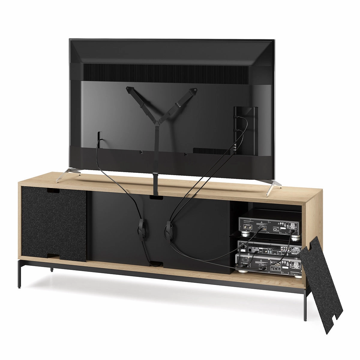 BDI Elements 8709 Tune Media Cabinet with Console Base (Washed Oak)