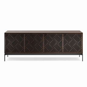 BDI Elements 8709 Weave Media Cabinet with Console Base (Toasted Oak)