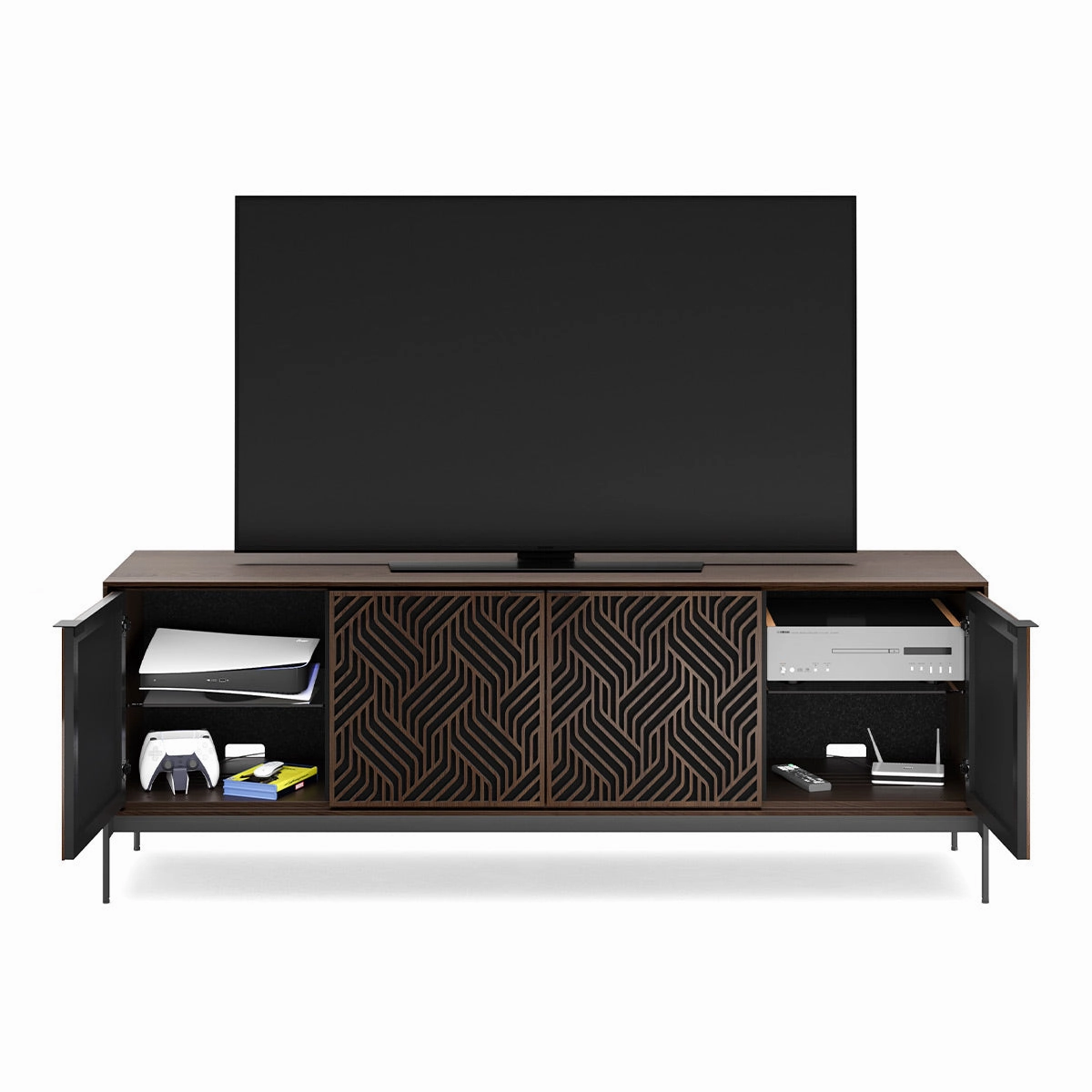 BDI Elements 8709 Weave Media Cabinet with Console Base (Toasted Oak)