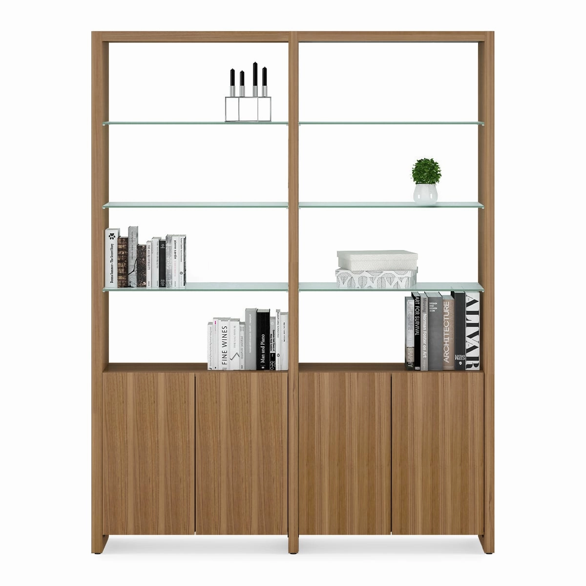 BDI Linea 580022 2 Shelf System 64" Wide (Natural Walnut)