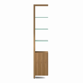 BDI Linea 5801A Single-Wide Cabinet Add-On (Natural Walnut)