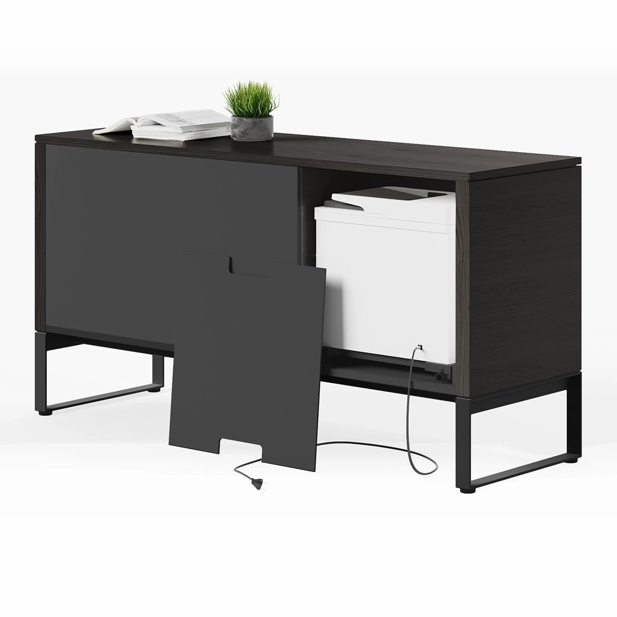 BDI Linea 6220 Multifunction Cabinet (Charcoal Stained Ash)