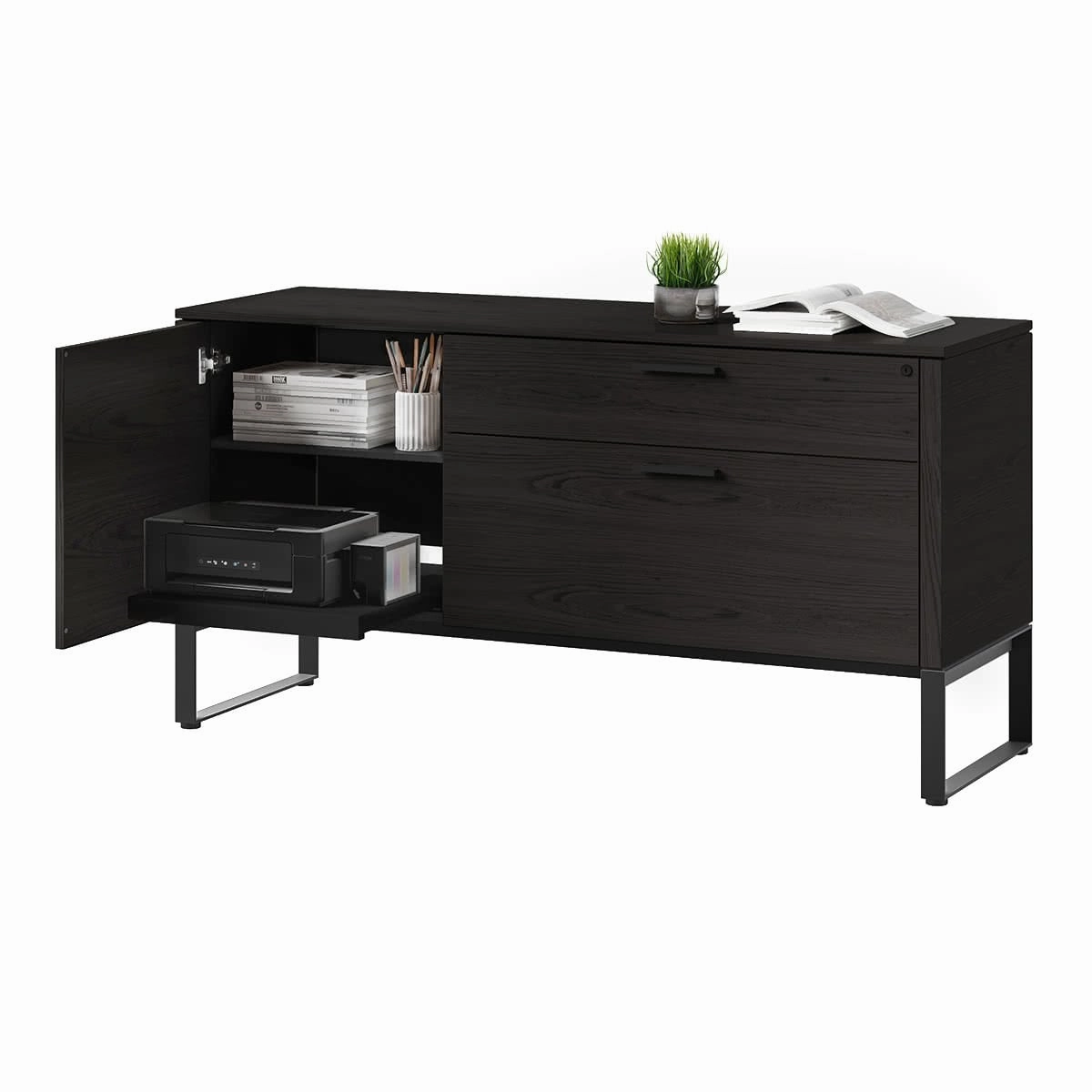 BDI Linea 6220 Multifunction Cabinet (Charcoal Stained Ash)