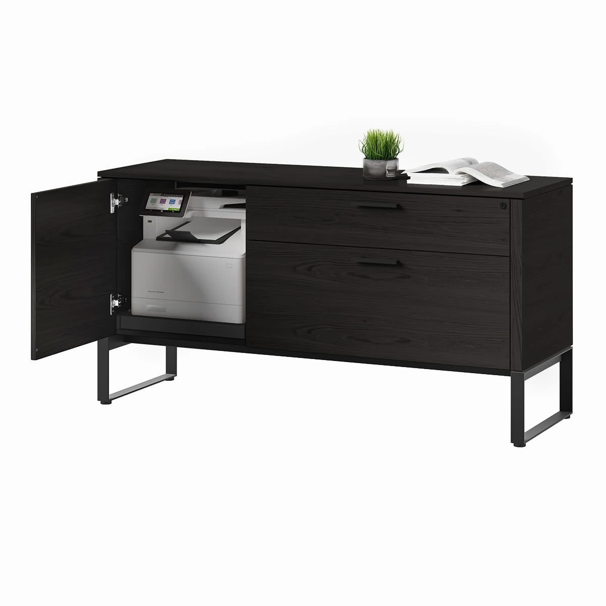 BDI Linea 6220 Multifunction Cabinet (Charcoal Stained Ash)