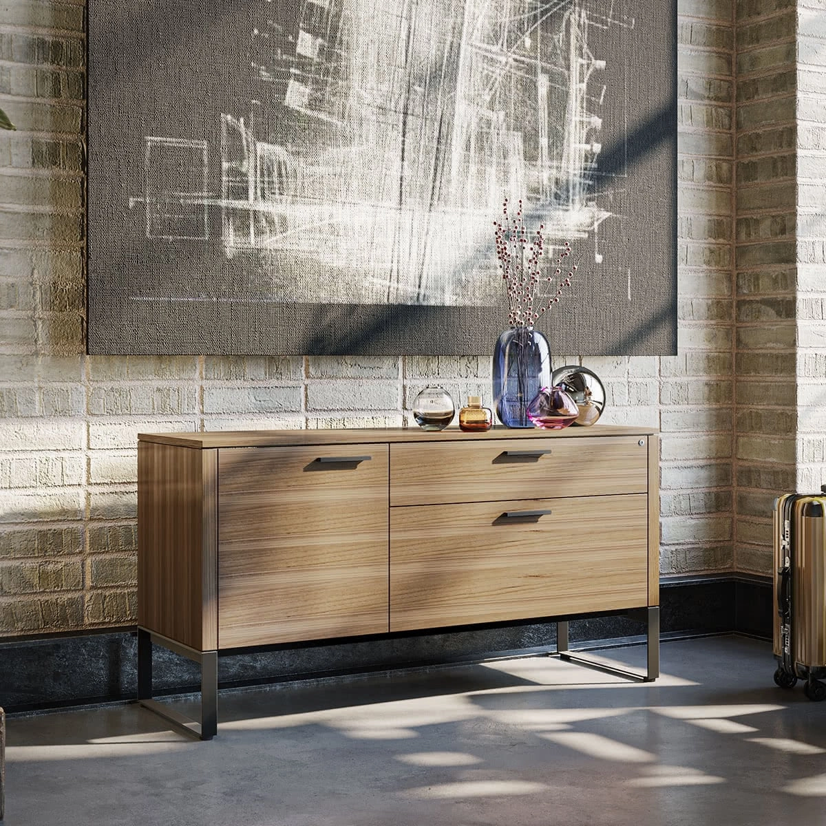 BDI Linea 6220 Multifunction Cabinet (Natural Walnut)
