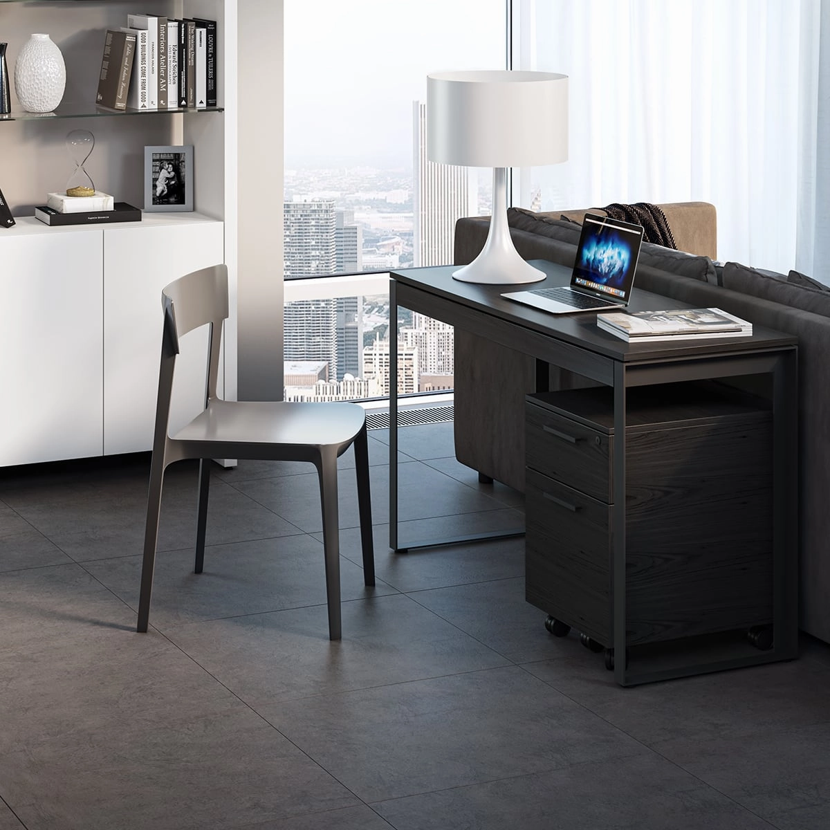 BDI Linea 6222 Console Desk (Charcoal Stained Ash)