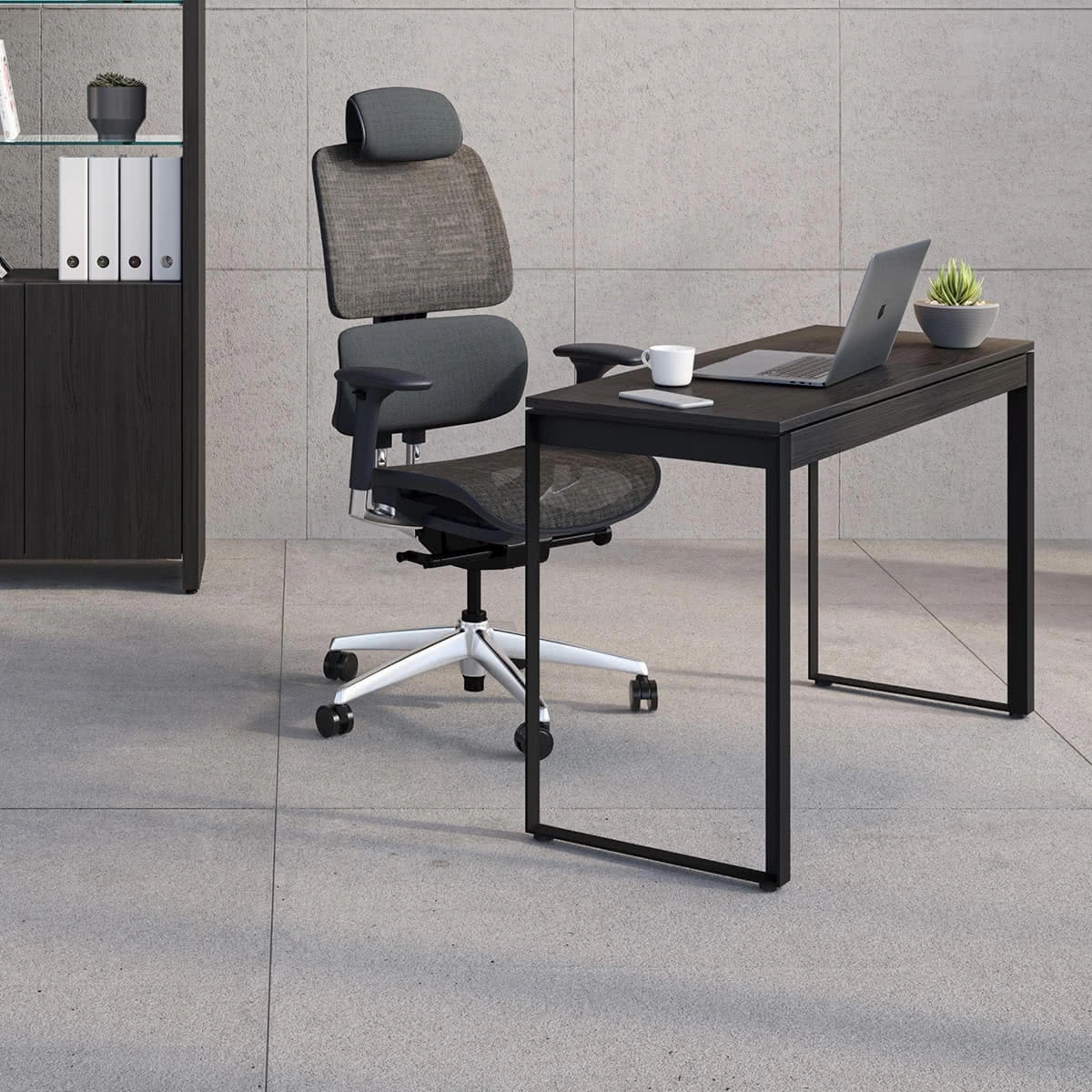 BDI Linea 6222 Console Desk (Charcoal Stained Ash)