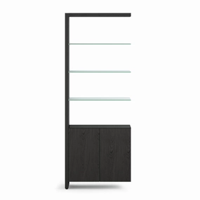 BDI Linea Double Wide Shelf Add-On Charcoal