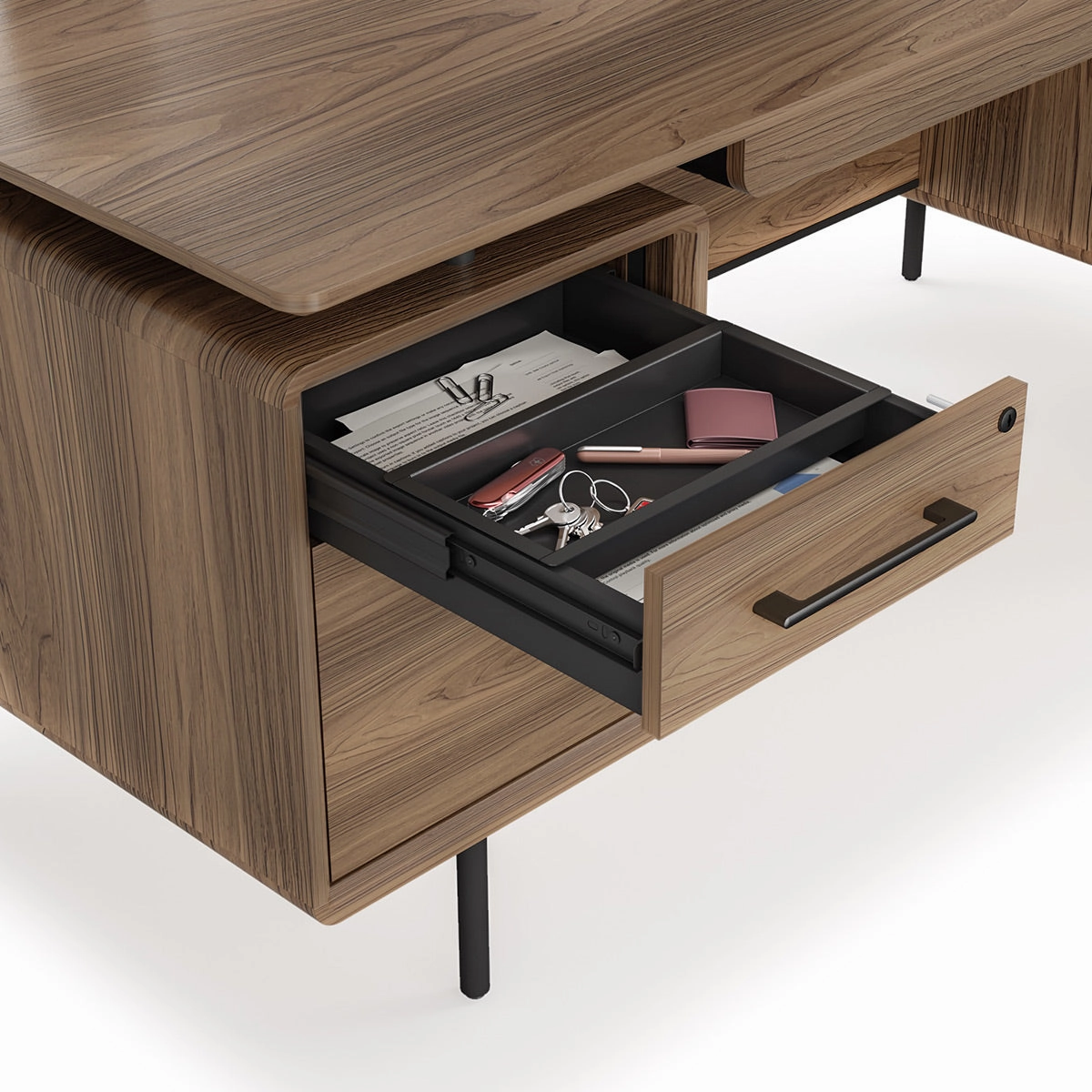 BDI LINQ 6821 Executive Desk (Natural Walnut)