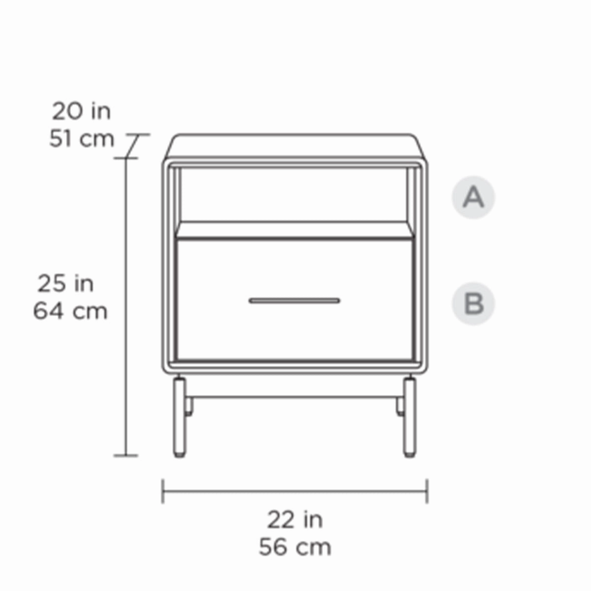 BDI LINQ 9181 22&rdquo; Nightstand with Top Slide and Integrated Power Station (Natural Walnut)