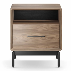 BDI LINQ 9181 22&rdquo; Nightstand with Top Slide and Integrated Power Station (Natural Walnut)