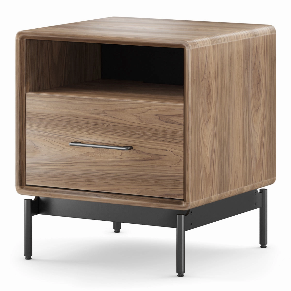 BDI LINQ 9181 22&rdquo; Nightstand with Top Slide and Integrated Power Station (Natural Walnut)