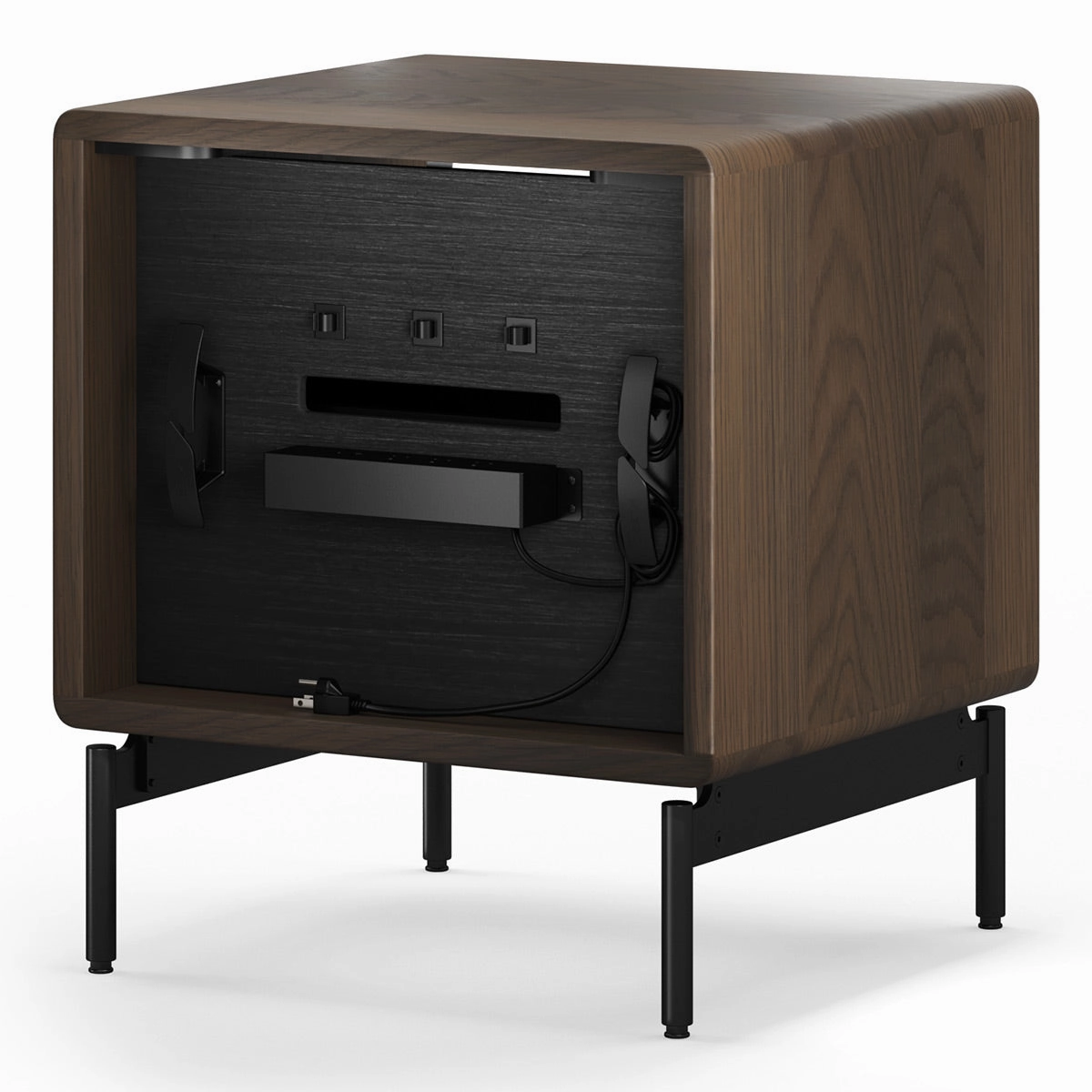 BDI LINQ 9181 22&rdquo; Nightstand with Top Slide and Integrated Power Station (Toasted Oak)