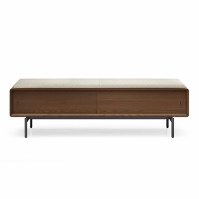 BDI LINQ Bench 9101 with Fabric Cushion (Mocha/Almond)