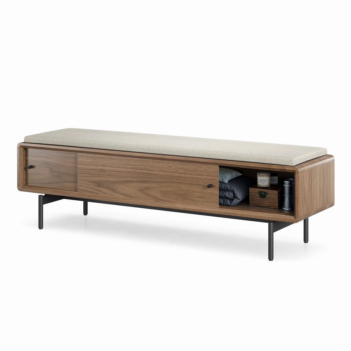 BDI LINQ Bench 9101 with Fabric Cushion (Mocha/Pecan)