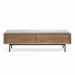 BDI LINQ Bench 9101 with Fabric Cushion (Mocha/Pecan)