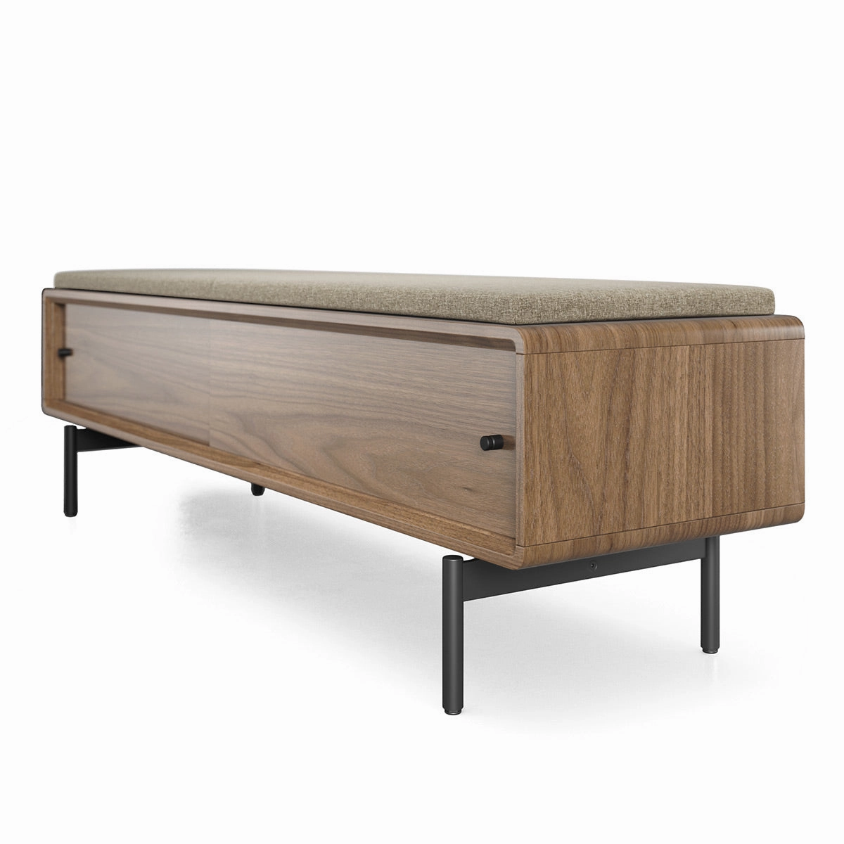 BDI LINQ Bench 9101 with Fabric Cushion (Natural Walnut/Pecan)
