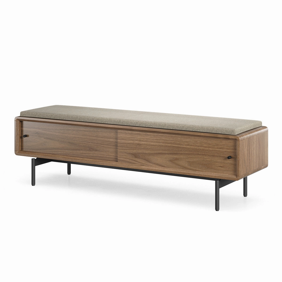 BDI LINQ Bench 9101 with Fabric Cushion (Natural Walnut/Pecan)
