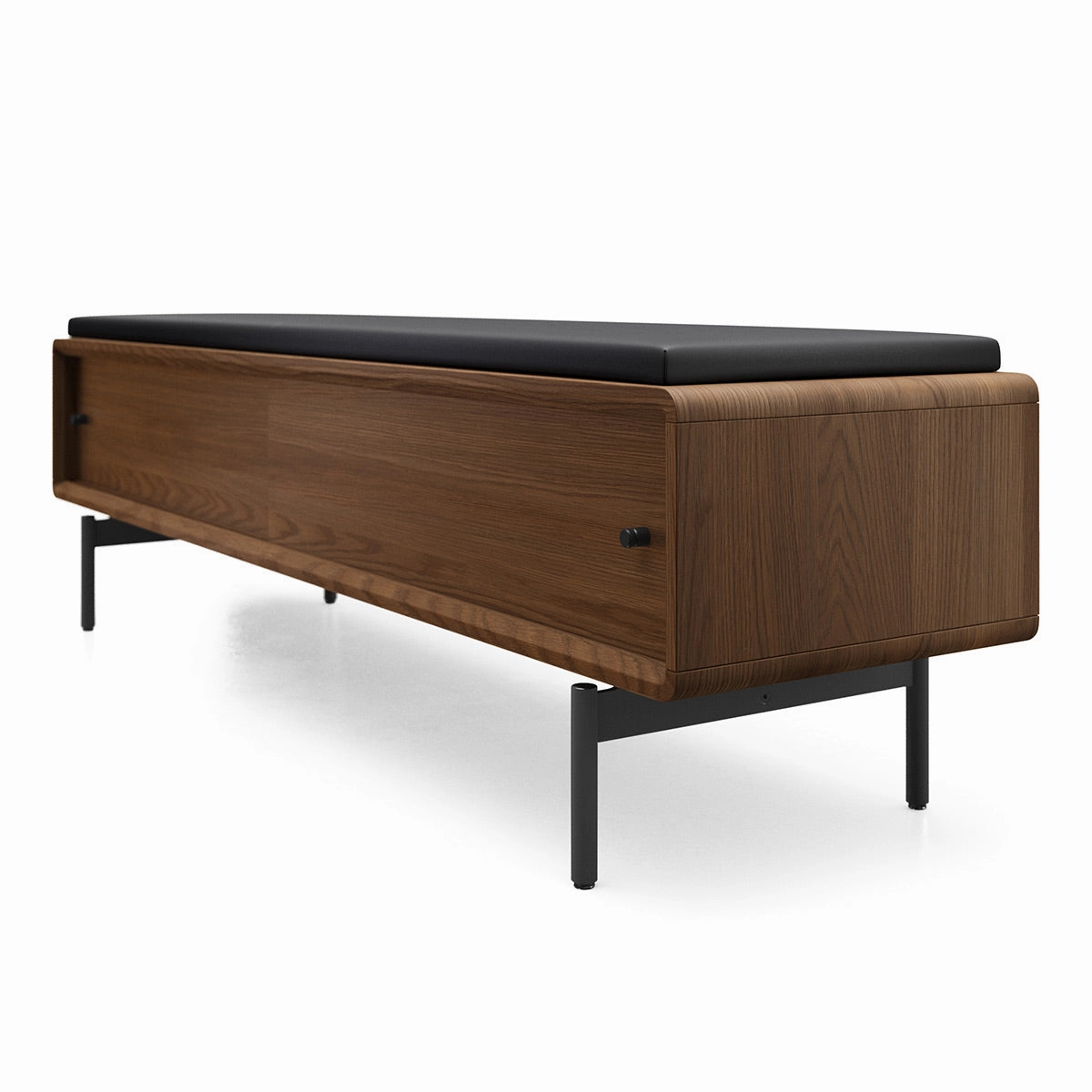 BDI LINQ Bench 9102 with Leather Cushion (Mocha with Pepper Leather)