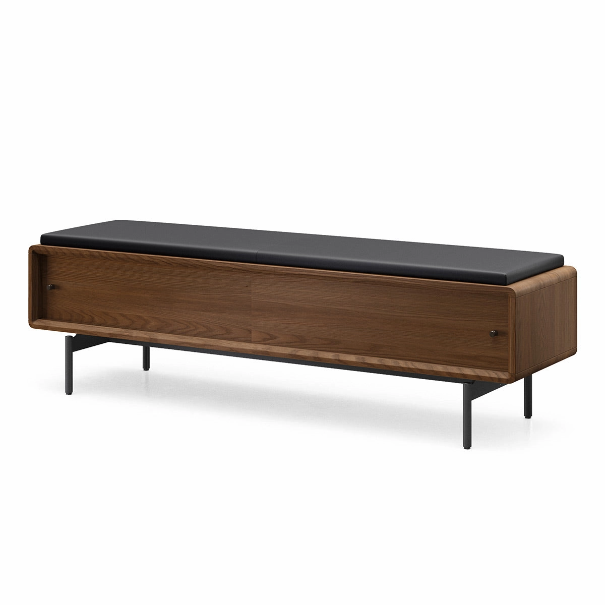 BDI LINQ Bench 9102 with Leather Cushion (Mocha with Pepper Leather)
