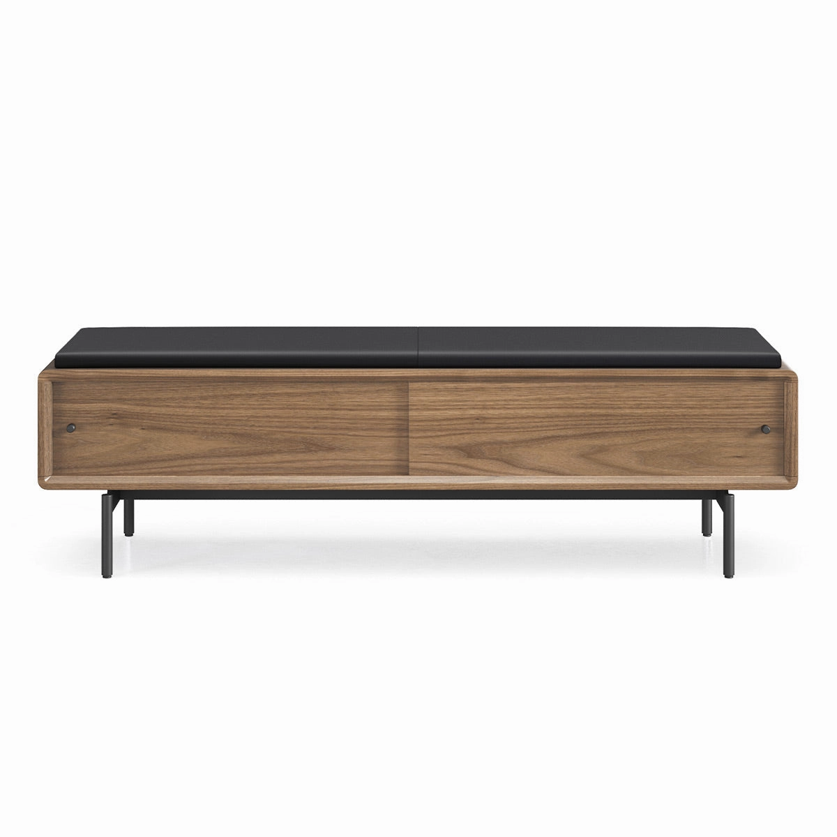 BDI LINQ Bench 9102 with Leather Cushion (Natural Walnut with Pepper Leather)