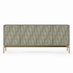 BDI Mesa 7639 4-Door Credenza (Moss with Brass Base)