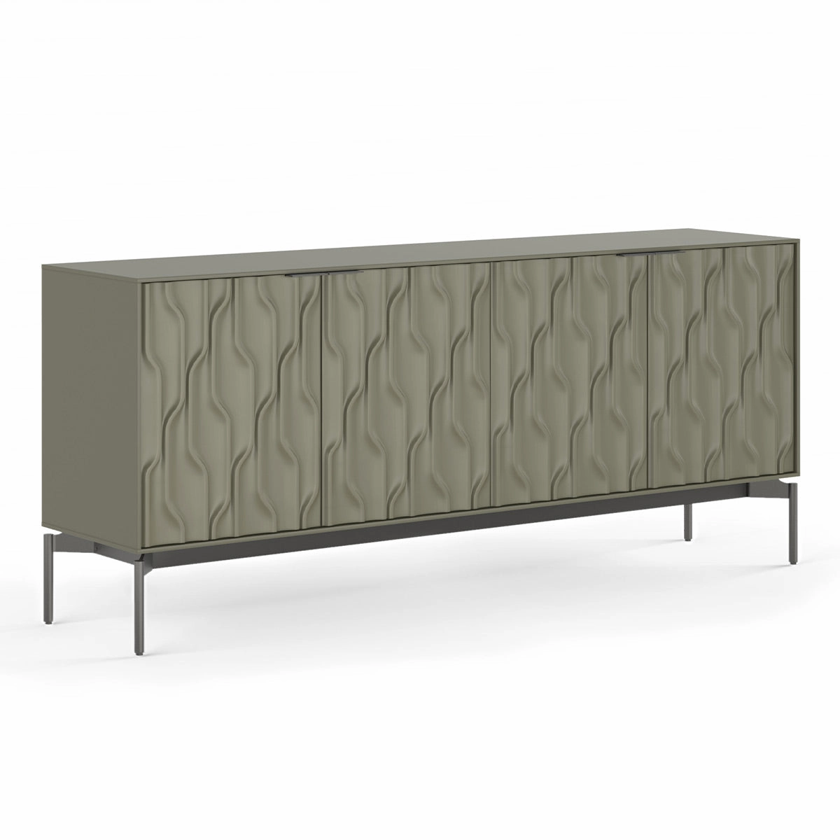 BDI Mesa 7639 4-Door Credenza (Moss with Carbon Base)