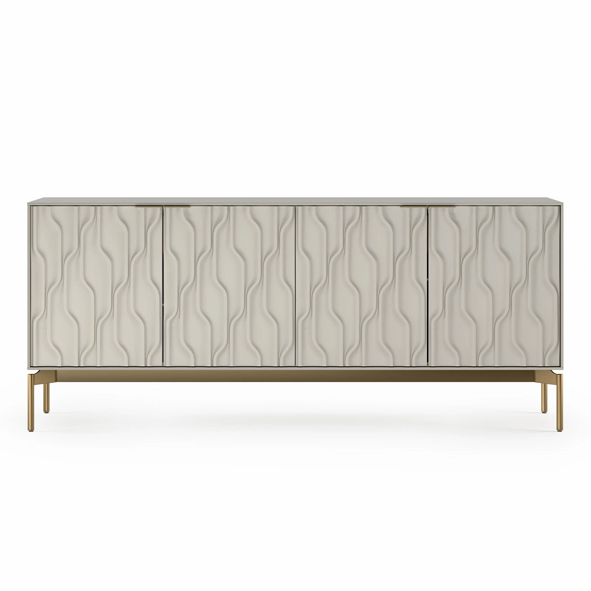 BDI Mesa 7639 4-Door Credenza (Stone with Brass Base)