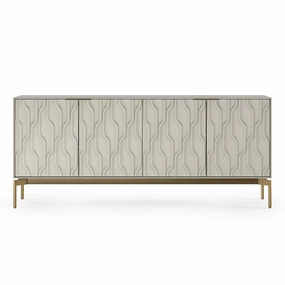 BDI Mesa 7639 4-Door Credenza (Stone with Brass Base)