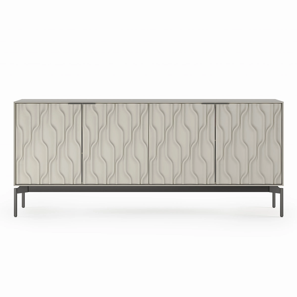 BDI Mesa 7639 4-Door Credenza (Stone with Carbon Base)