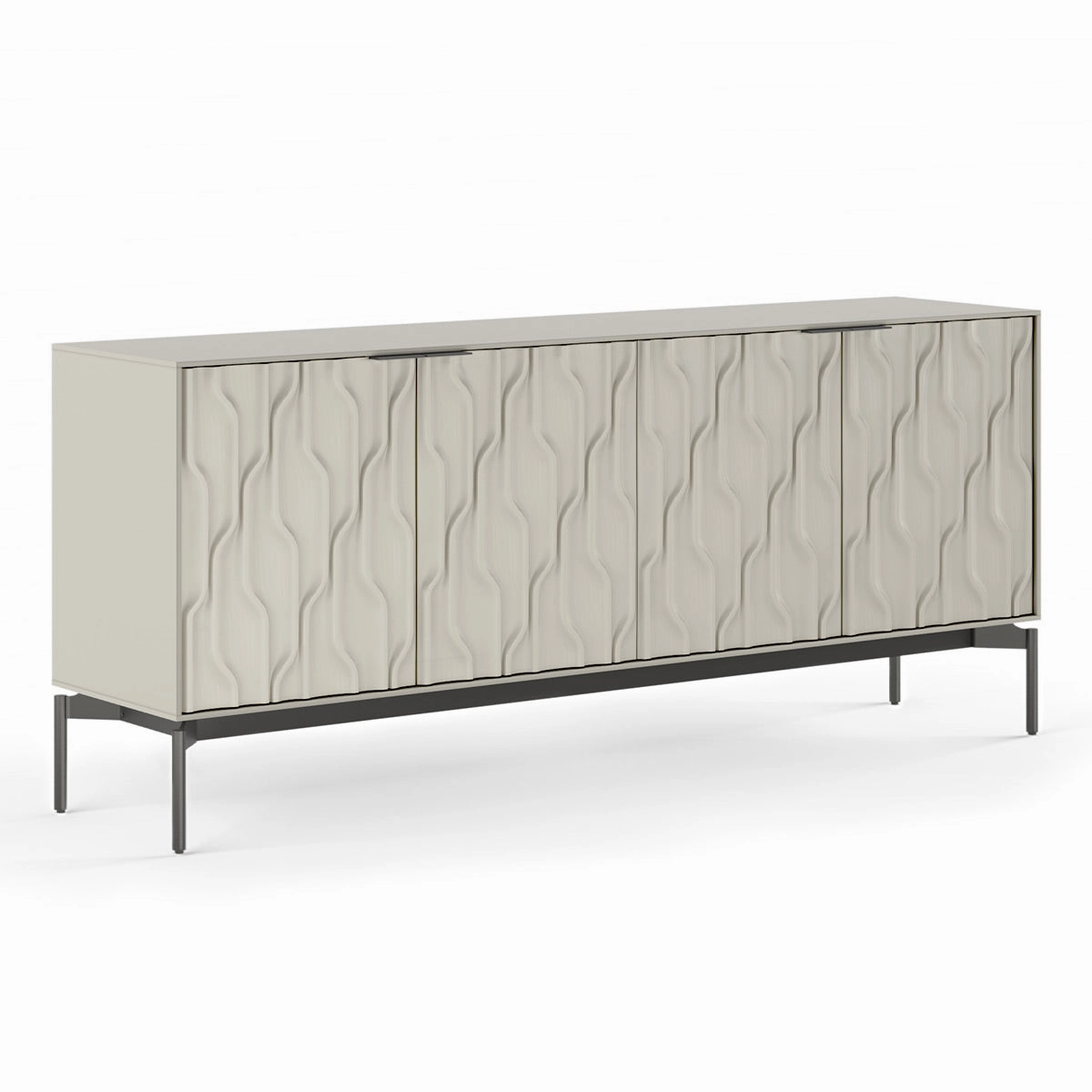 BDI Mesa 7639 4-Door Credenza (Stone with Carbon Base)