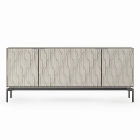 BDI Mesa 7639 4-Door Credenza (Stone with Carbon Base)