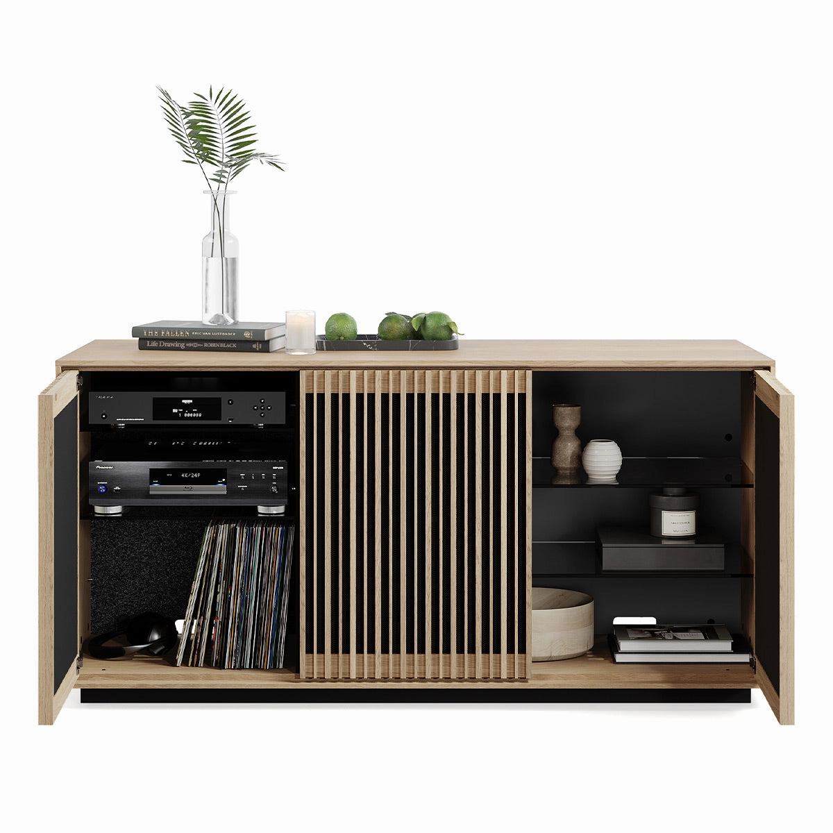 BDI Profile 8477 Triple Console (Washed Oak)